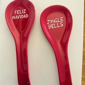Bilingual Pair of Spoonrests